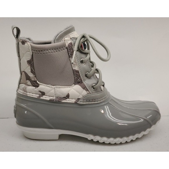 Tommy Hilfiger Shoes - Tommy Hilfiger TW Hada Duck Boots Gray Camo Insulated Women's Sz 8M Extra Laces